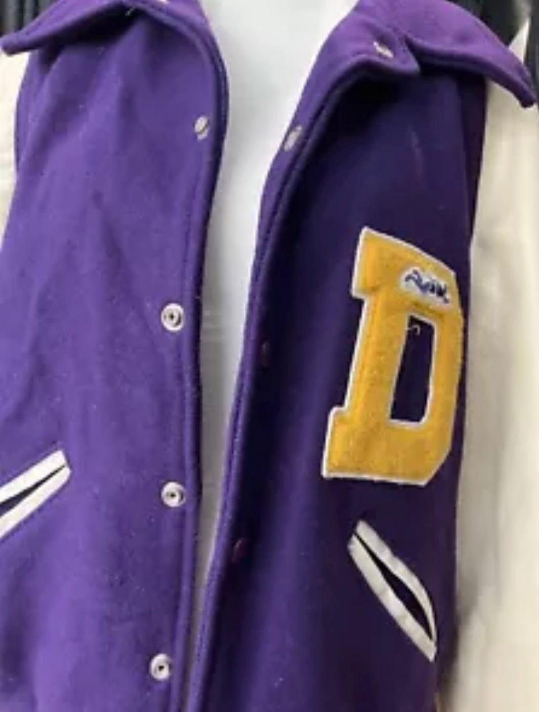 Jade Vintage  Jacket Vintage 1970’s Purple Letterman Jacket