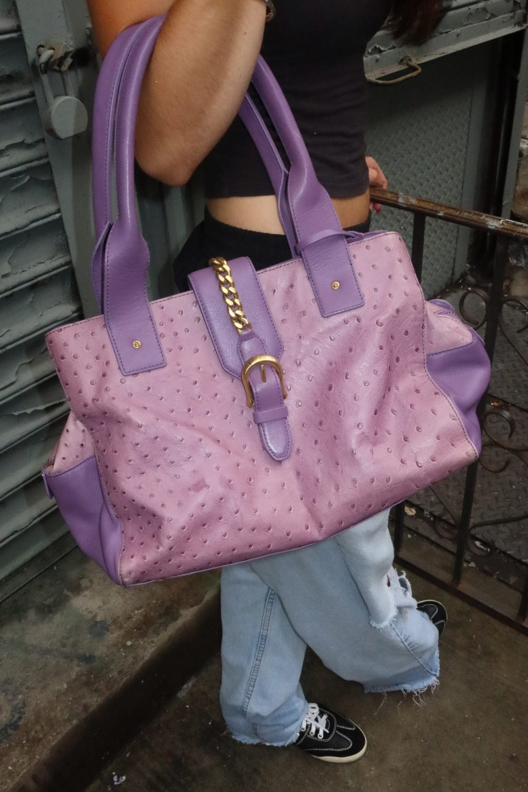 Jade Vintage  Purse Purple Juicy Couture Ostrich Leather Bag