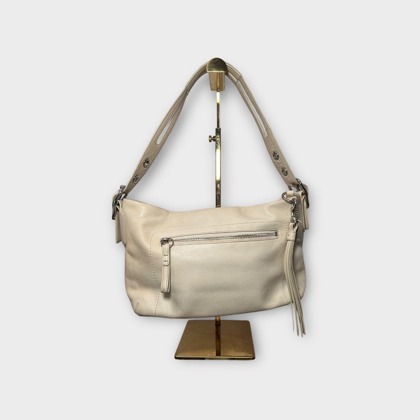 Jade Vintage  Purse Vintage Coach White Leather Shoulder Bag Vintage Coach White Leather Shoulder Bag