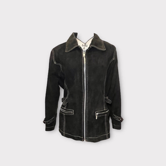 Jade Vintage  Vintage Black Suede Western Leather Jacket Vintage Black Suede Western Leather Jacket