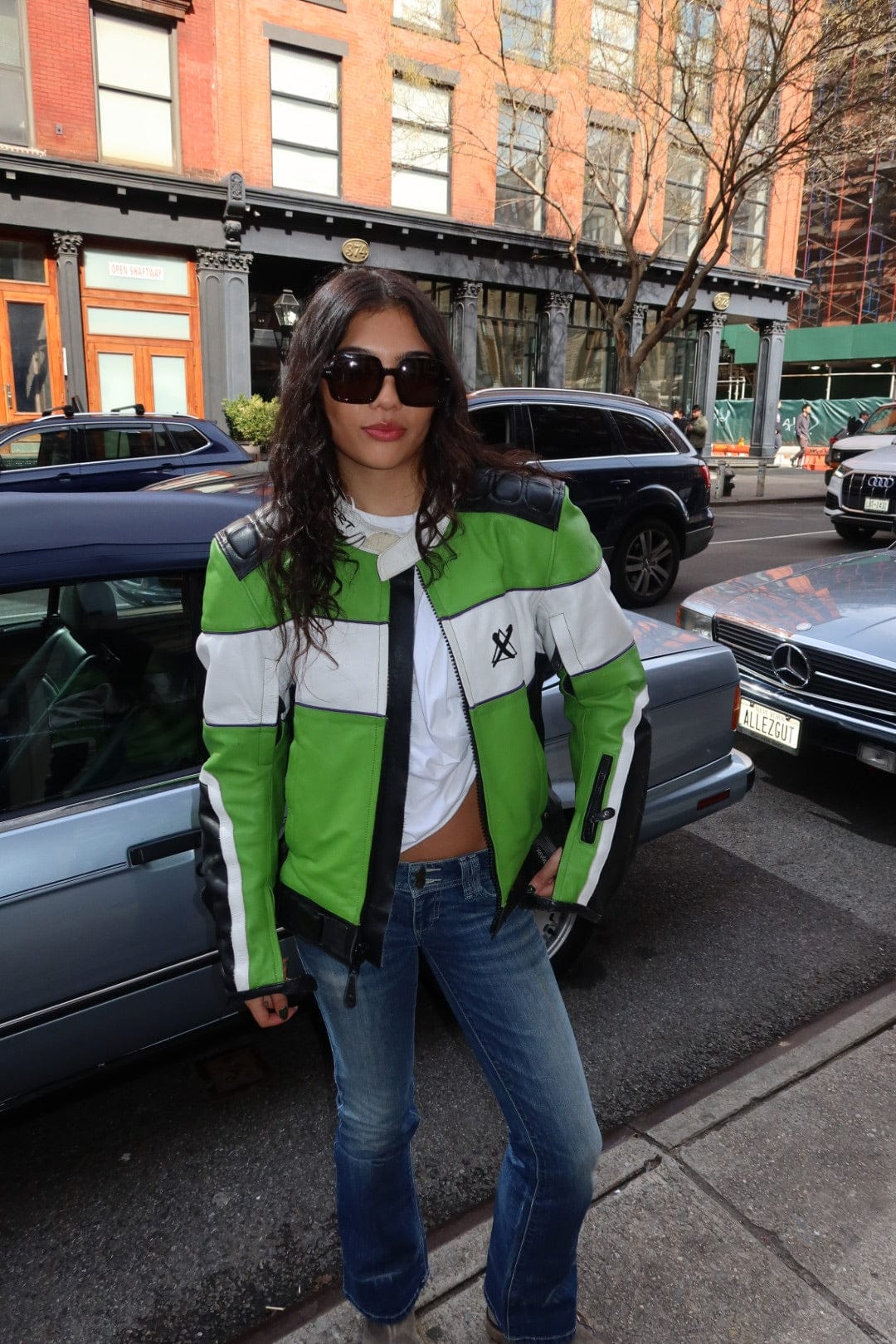 Jade Vintage  Vintage Green Motorcycle Jacket