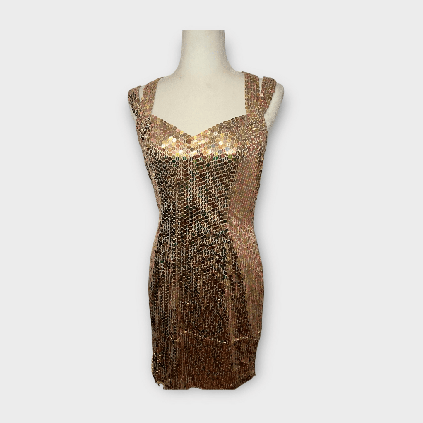 Jade Vintage  Vintage Niteline by Della Roufogali Gold Sequin Dress Vintage Niteline by Della Roufogali Gold Sequin Dress